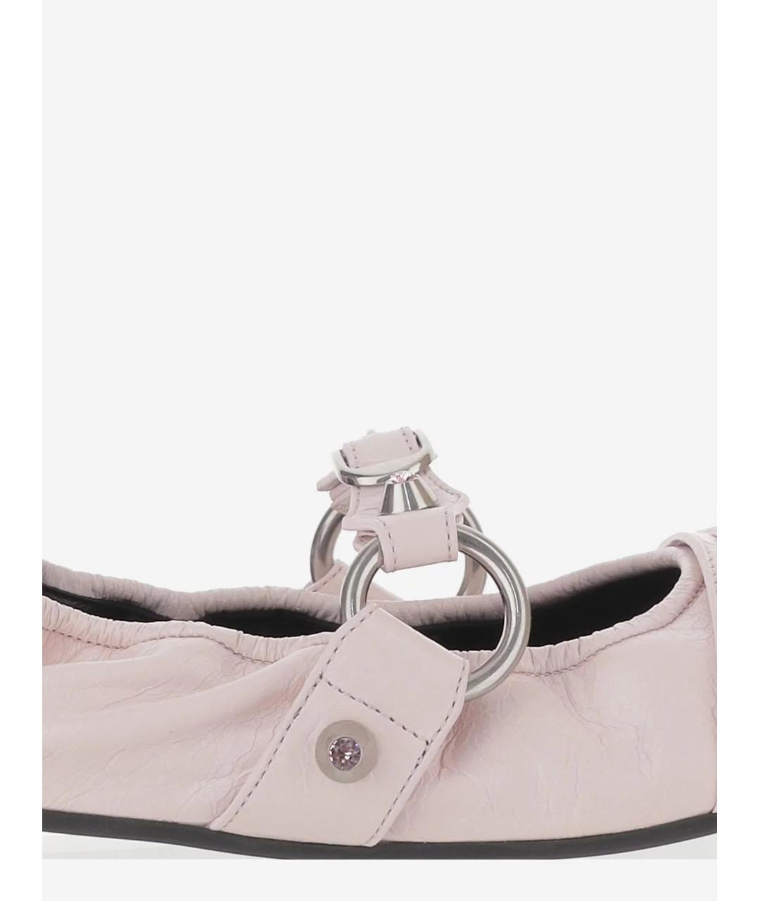 BALENCIAGA Розовые кожаные балетки, фото 5