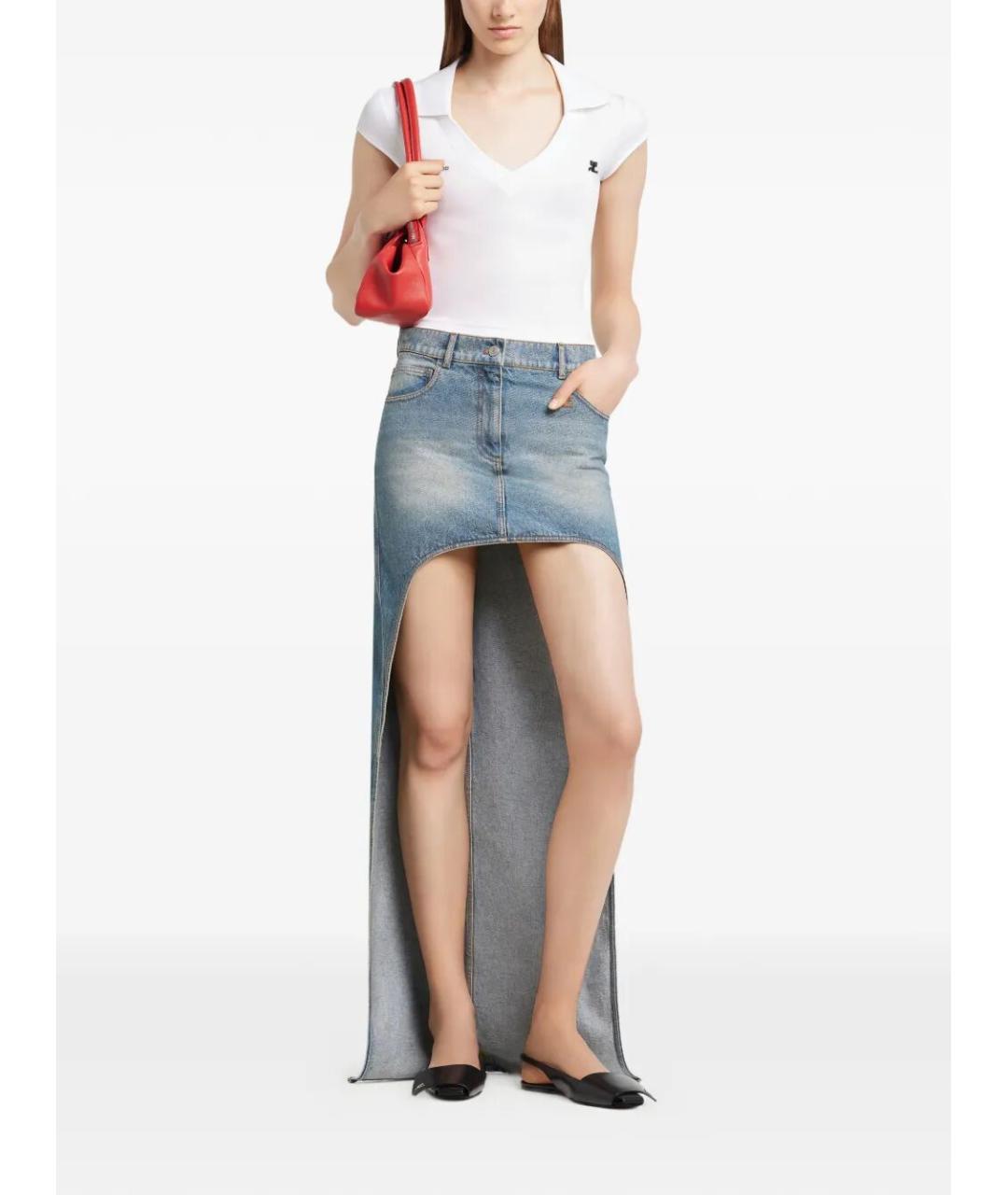 COURREGES Белая хлопковая футболка, фото 2