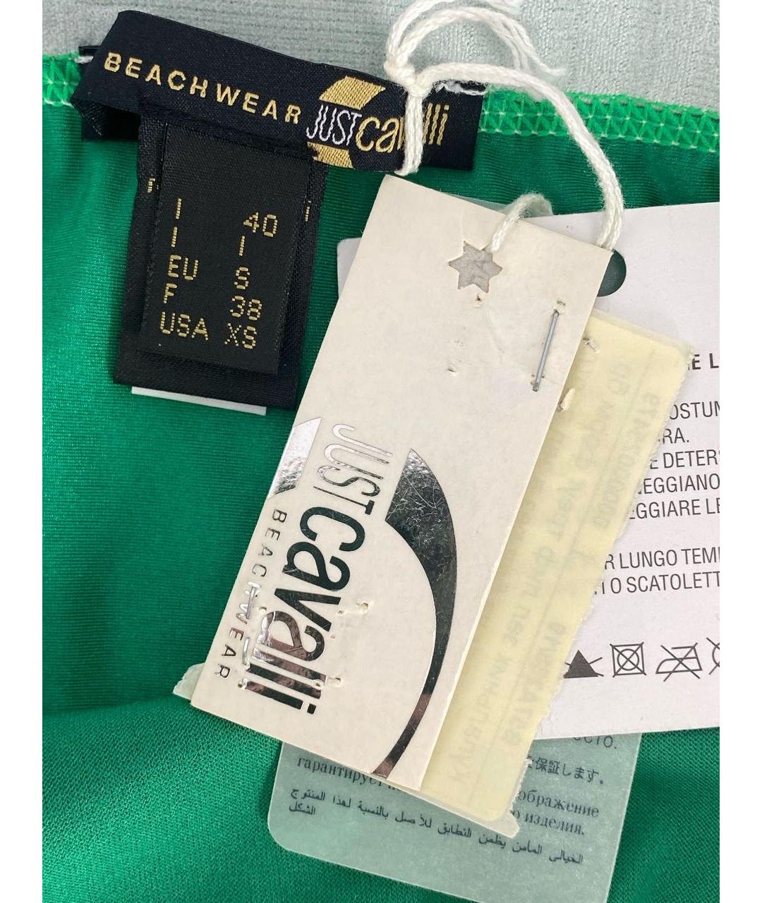 JUST CAVALLI Зеленый полиамидовый купальник, фото 6