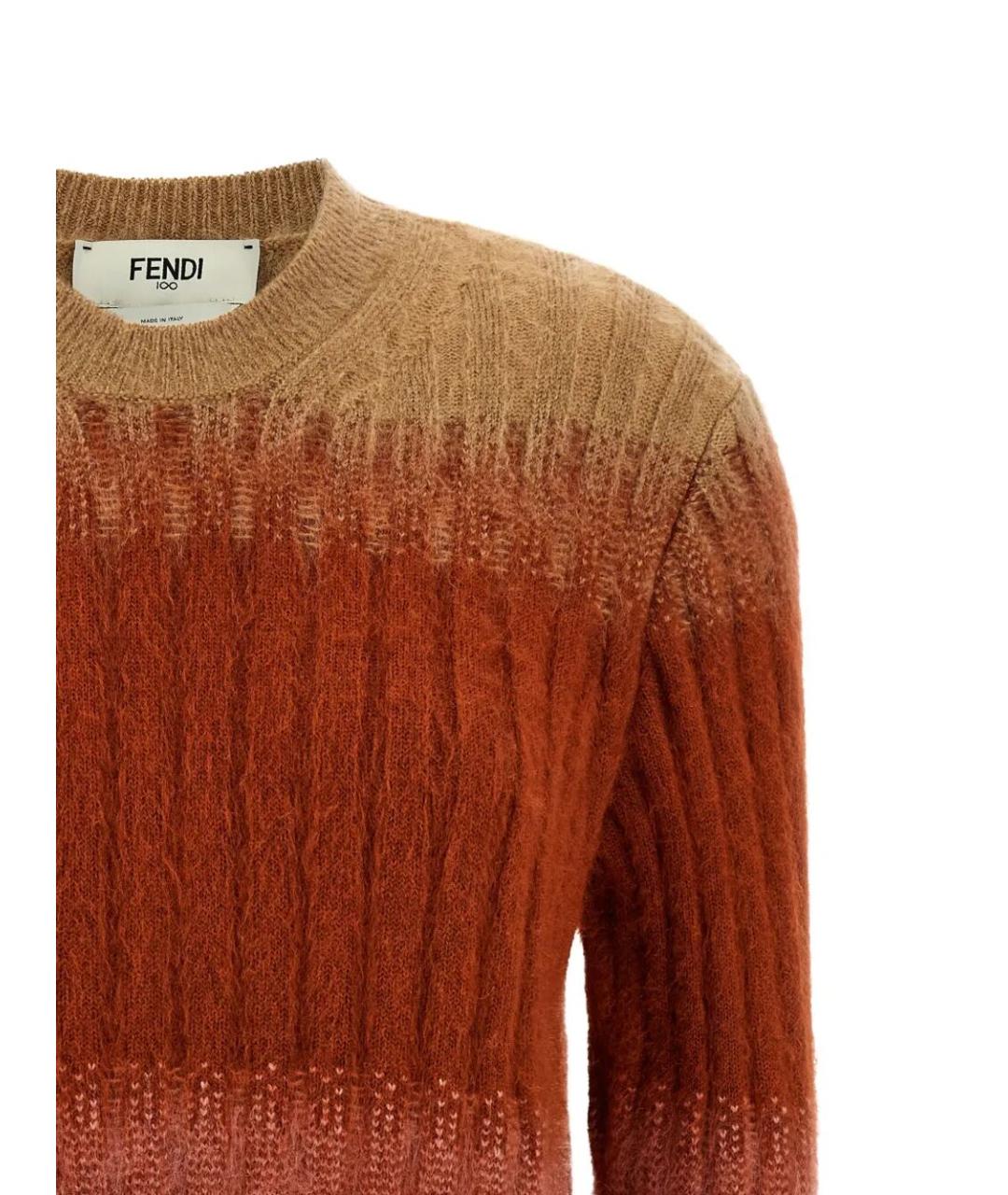 FENDI Розовый шерстяной джемпер / свитер, фото 4