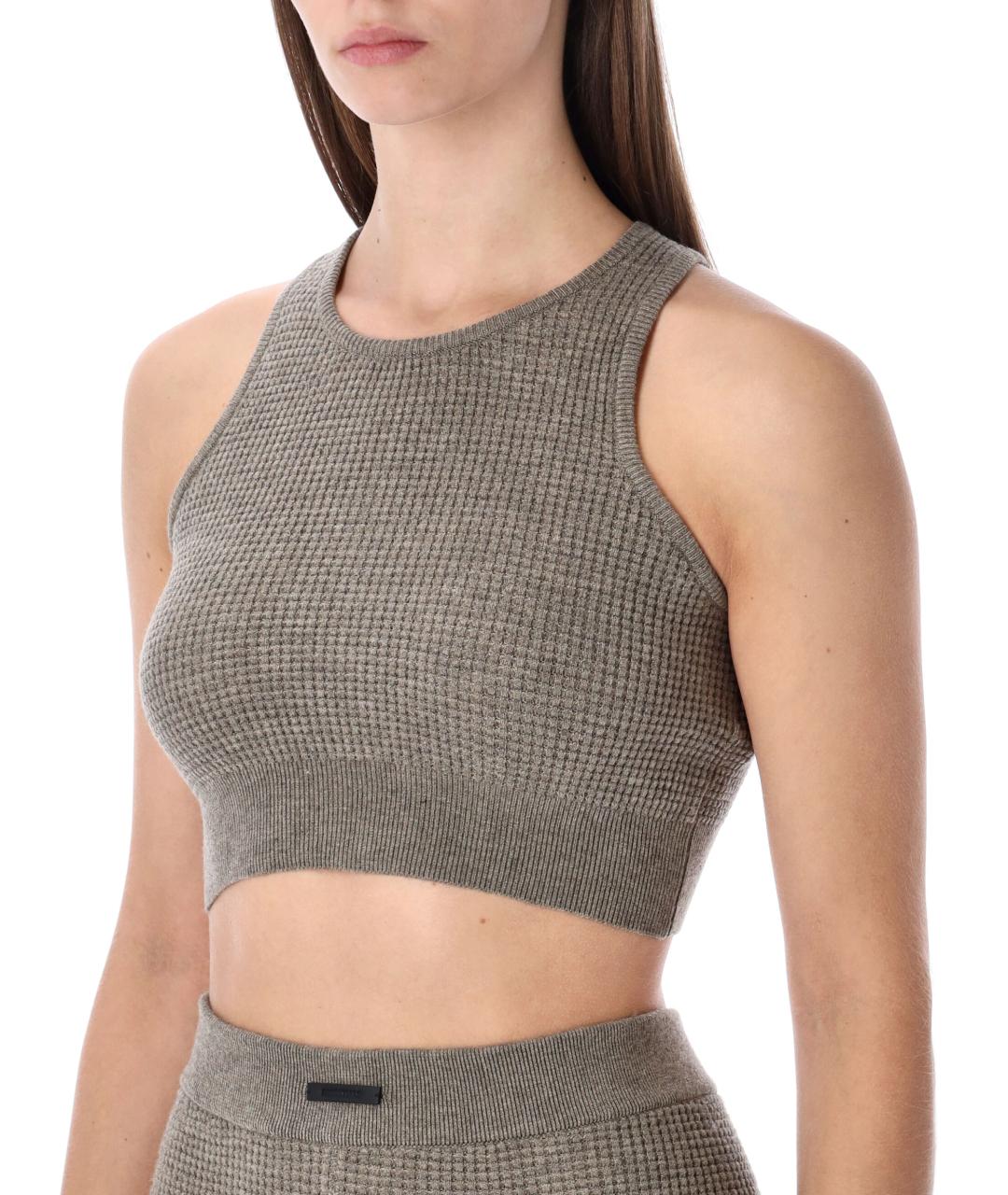 FEAR OF GOD ESSENTIALS Серая полиэстеровая майка, фото 3