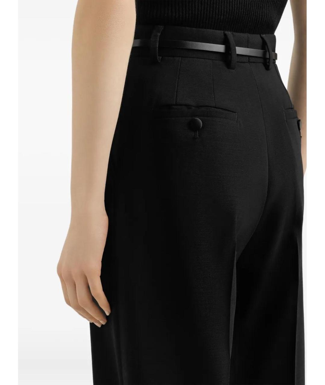 DOLCE&GABBANA Черные шерстяные прямые брюки, фото 5