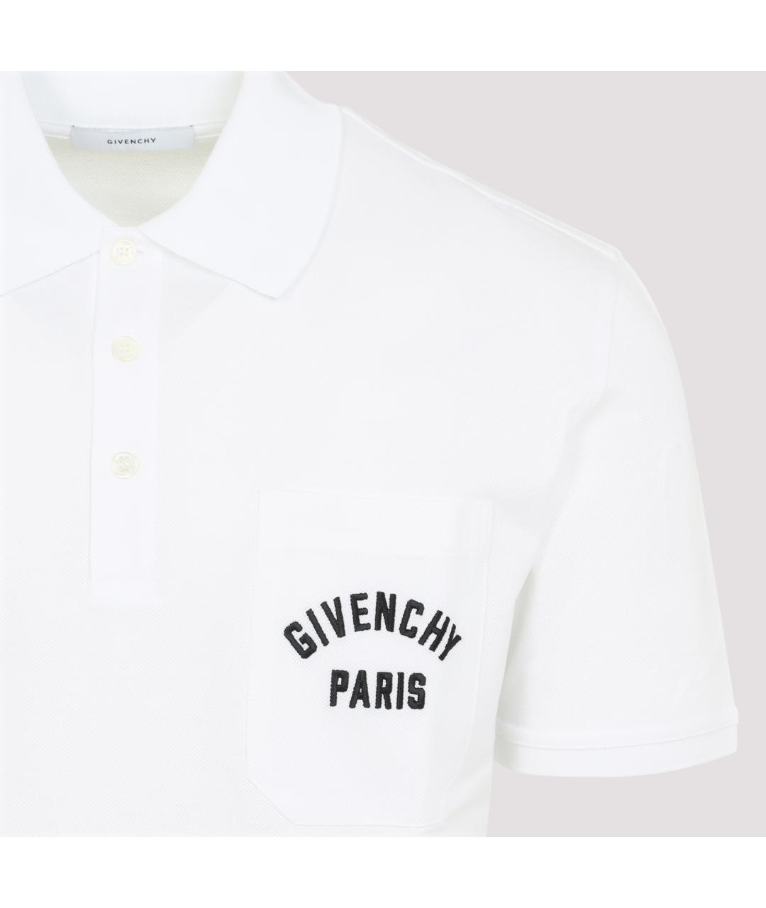 GIVENCHY Белое хлопковое поло с коротким рукавом, фото 5