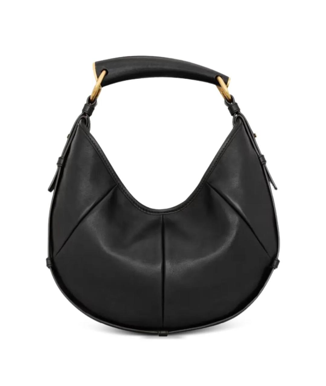 SAINT LAURENT Черная кожаная сумка через плечо, фото 2