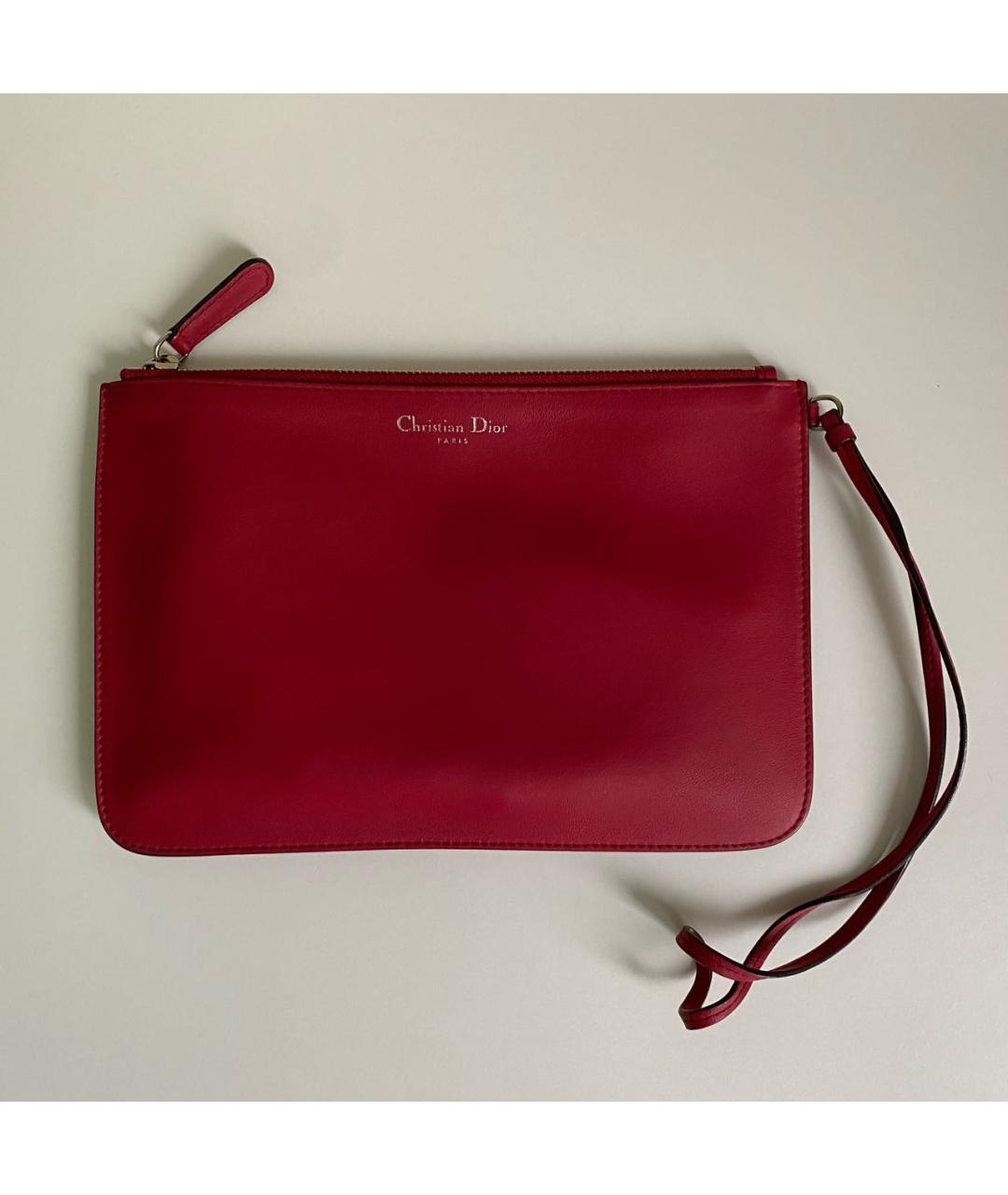 CHRISTIAN DIOR Красная кожаная косметичка, фото 9