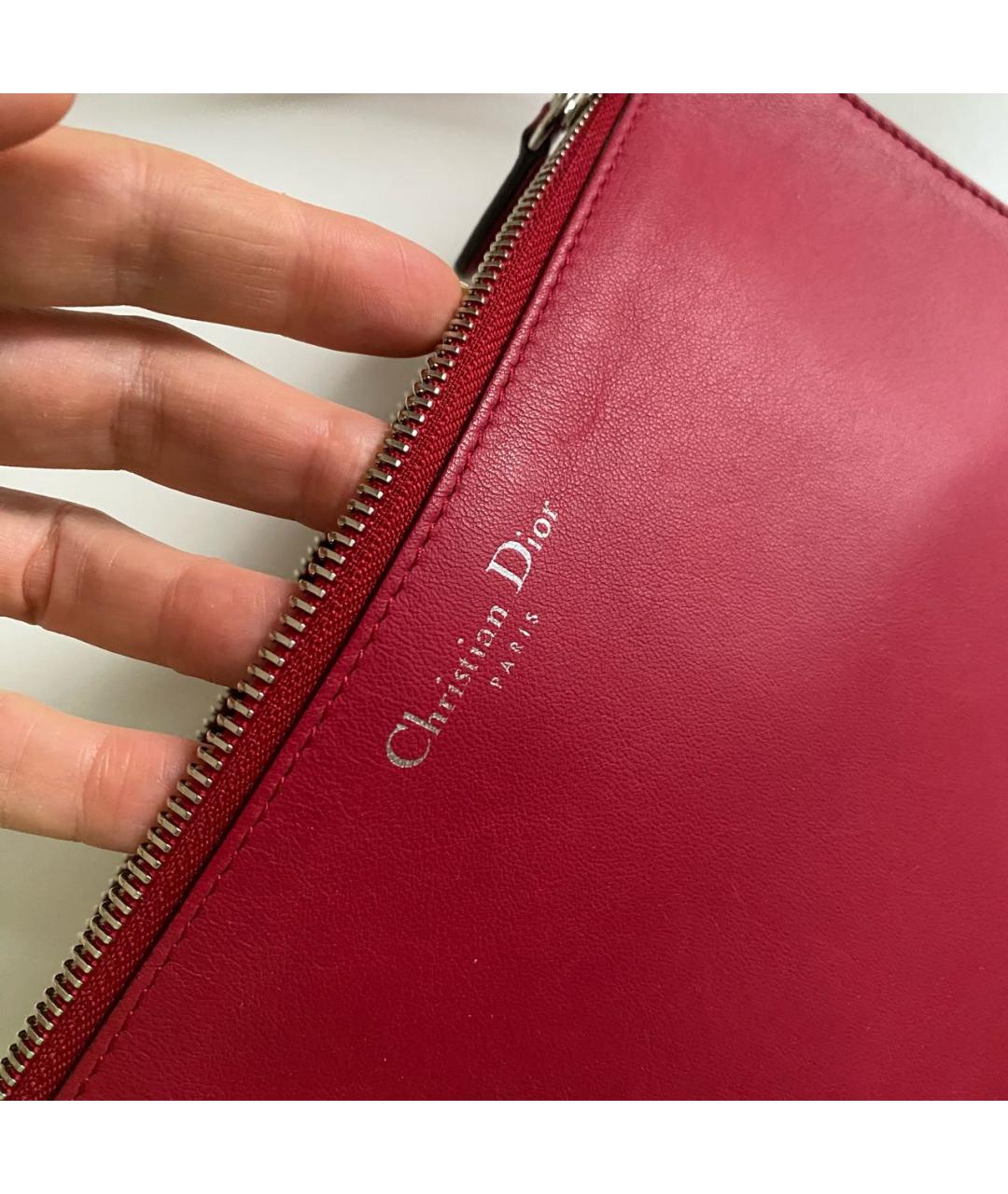 CHRISTIAN DIOR Красная кожаная косметичка, фото 6
