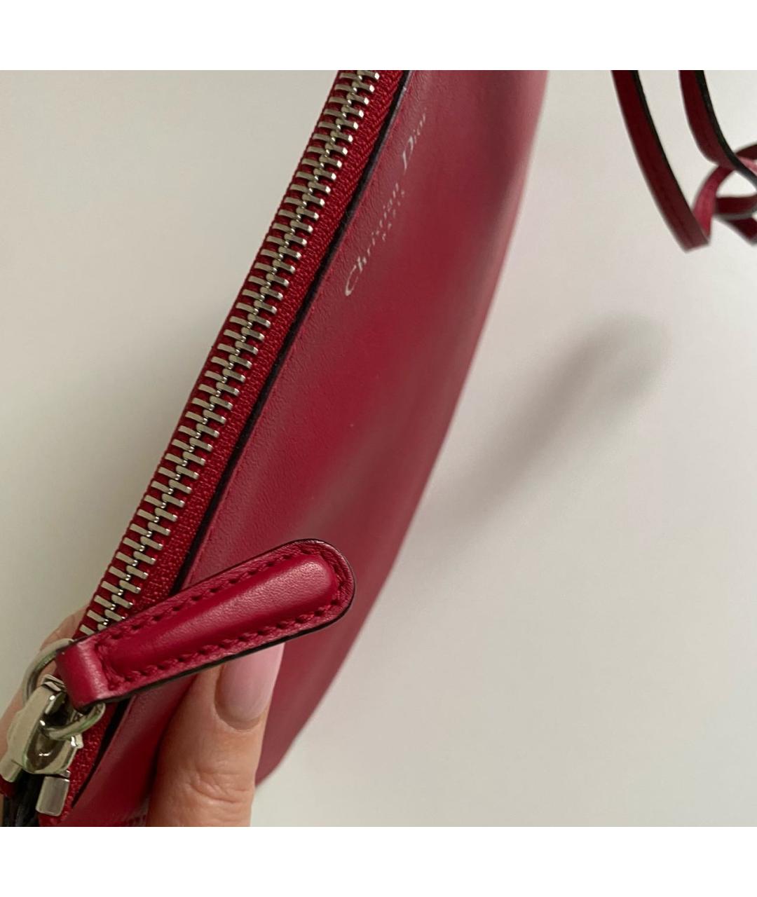 CHRISTIAN DIOR Красная кожаная косметичка, фото 4
