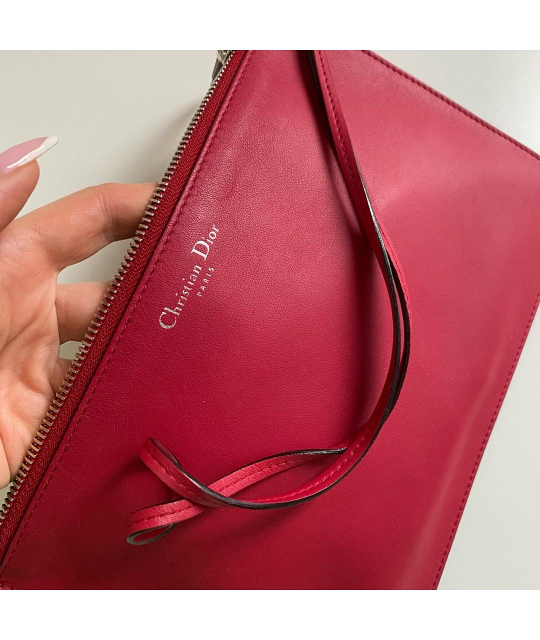 CHRISTIAN DIOR Красная кожаная косметичка, фото 7