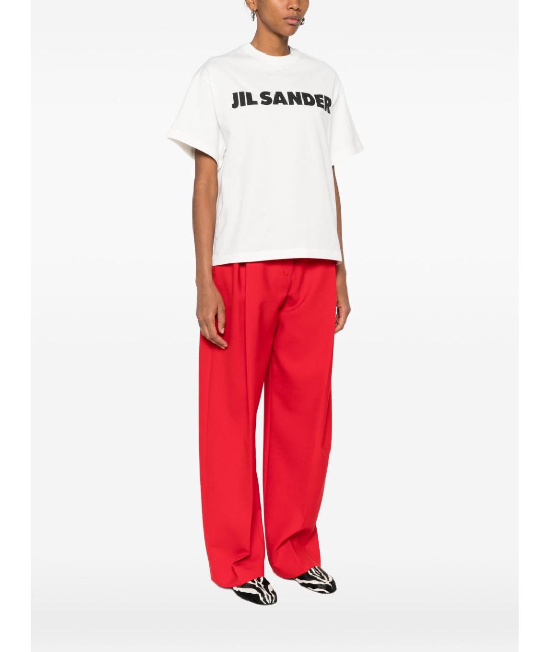 JIL SANDER Белая хлопковая футболка, фото 3