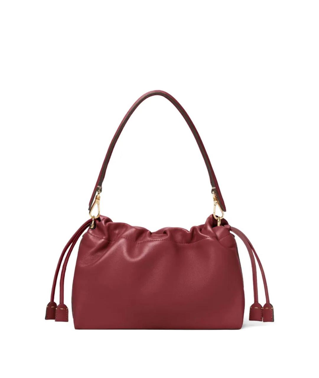 FENDI Бордовая кожаная сумка через плечо, фото 2