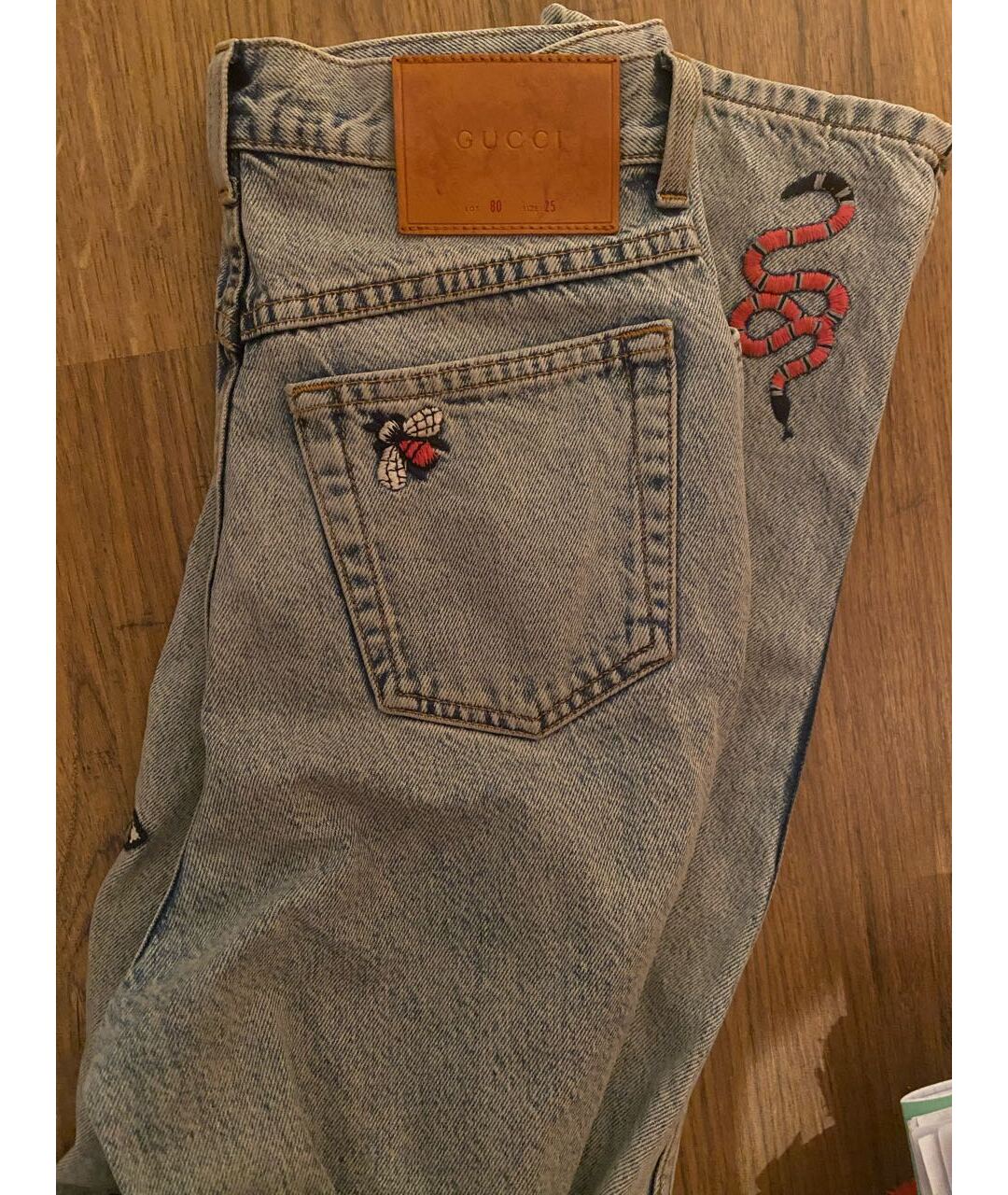 GUCCI Серые хлопковые прямые джинсы, фото 5
