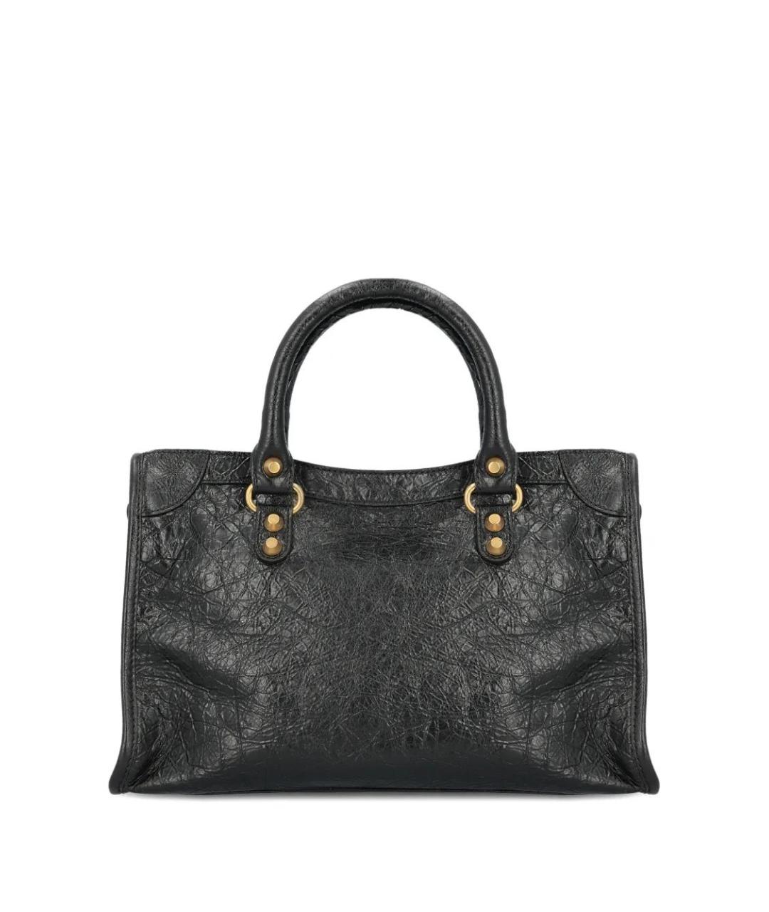 BALENCIAGA Черная кожаная сумка тоут, фото 2