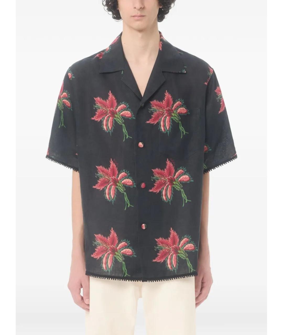 VALENTINO Черная льняная кэжуал рубашка, фото 3