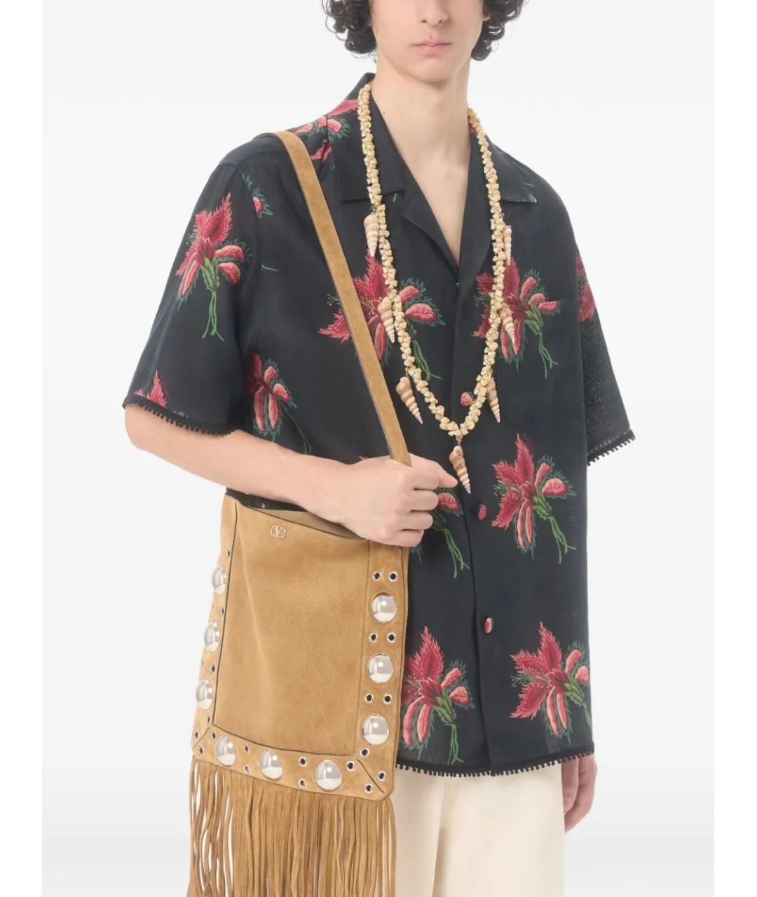 VALENTINO Черная льняная кэжуал рубашка, фото 4