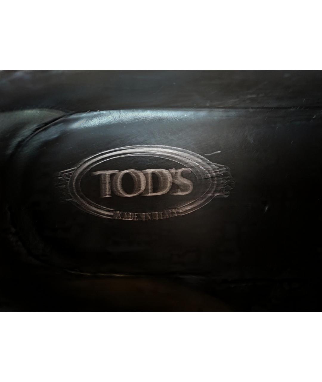 TOD'S Черные кожаные туфли, фото 6