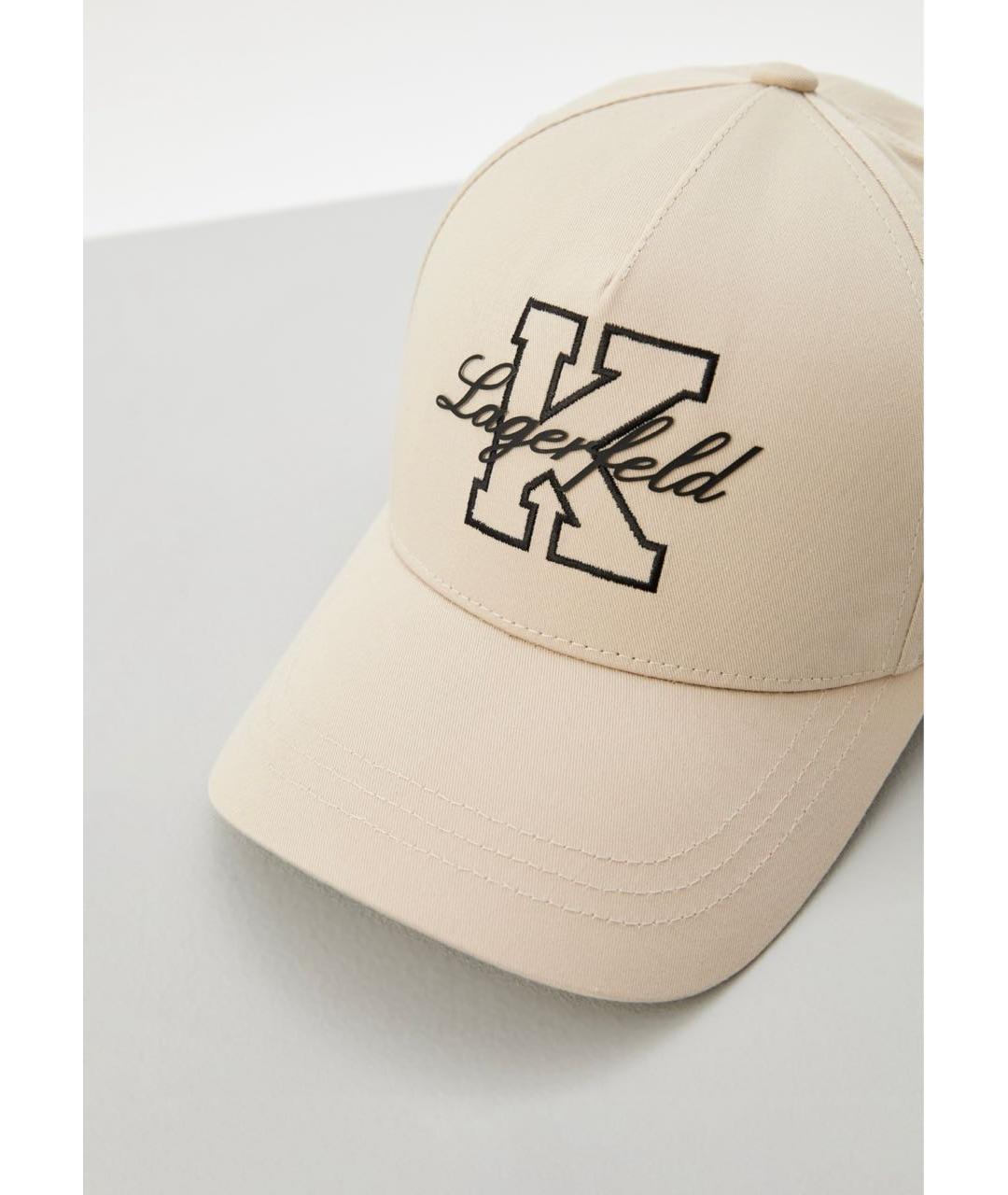 KARL LAGERFELD Бежевая хлопковая кепка/бейсболка, фото 3