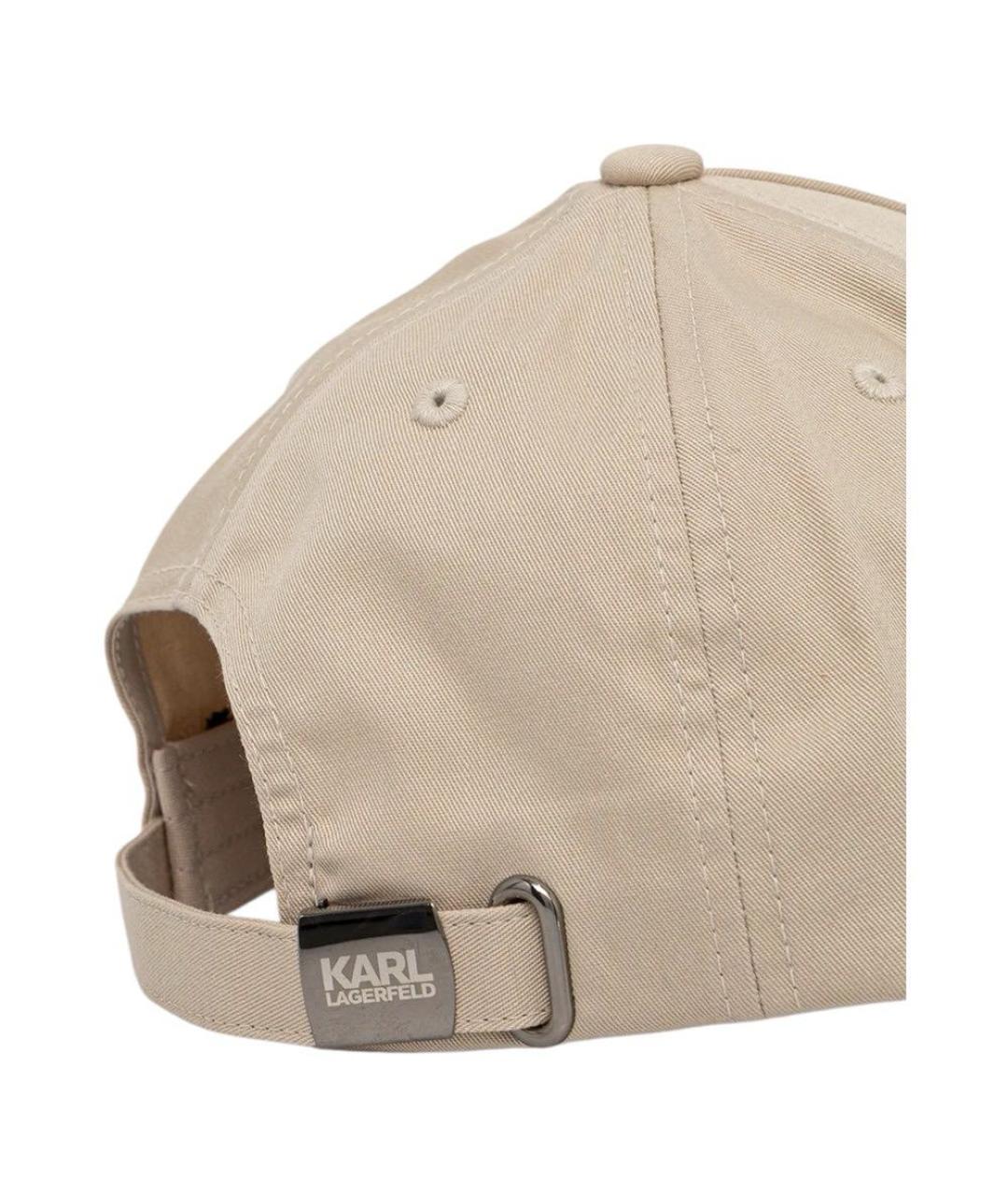 KARL LAGERFELD Бежевая хлопковая кепка/бейсболка, фото 2