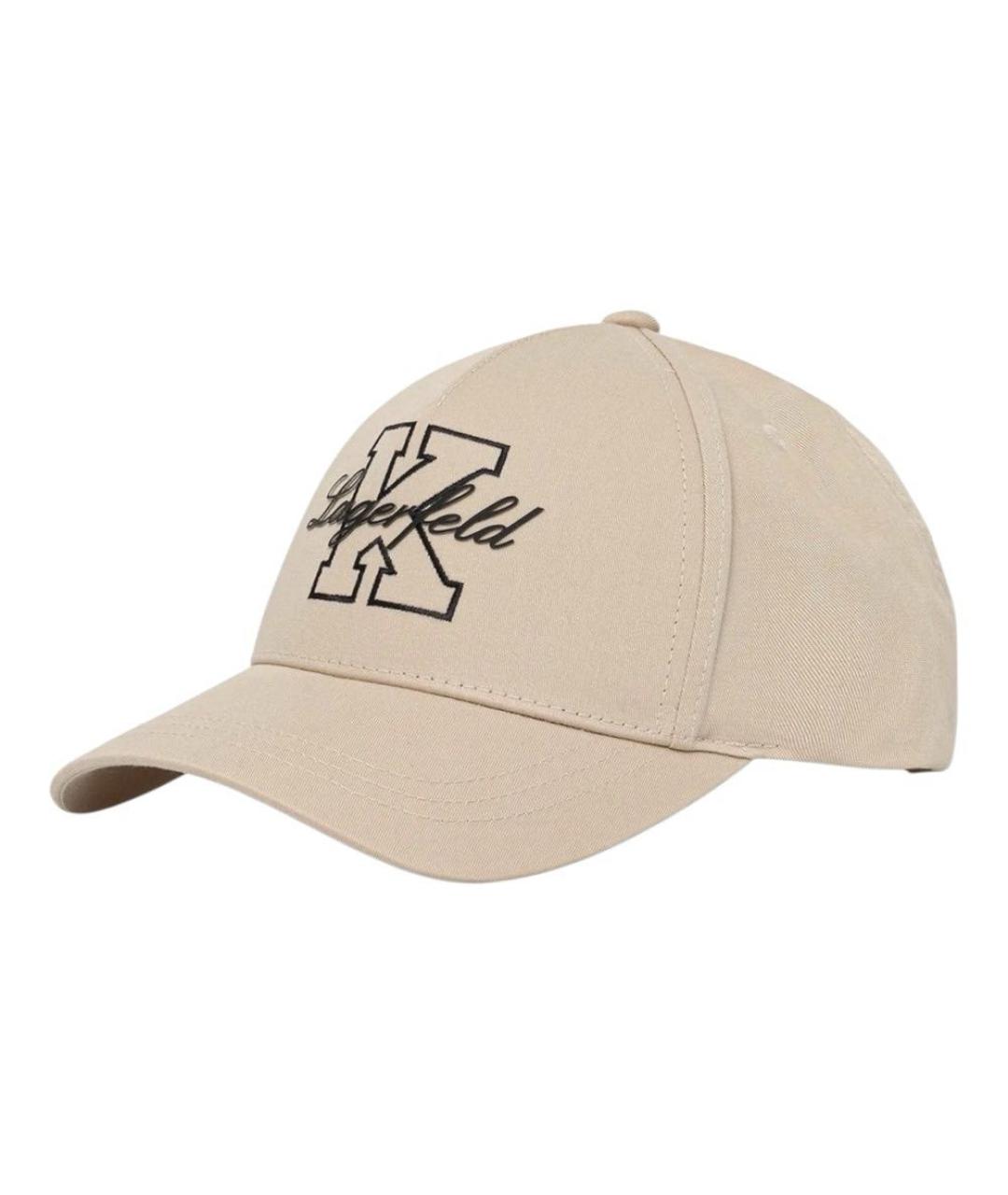 KARL LAGERFELD Бежевая хлопковая кепка/бейсболка, фото 1