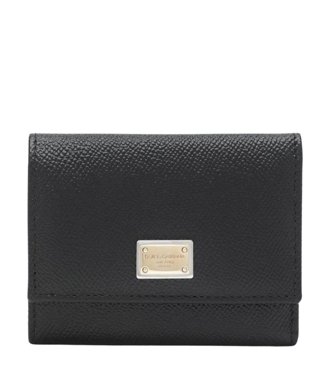 DOLCE&GABBANA Черный кожаный кошелек, фото 1