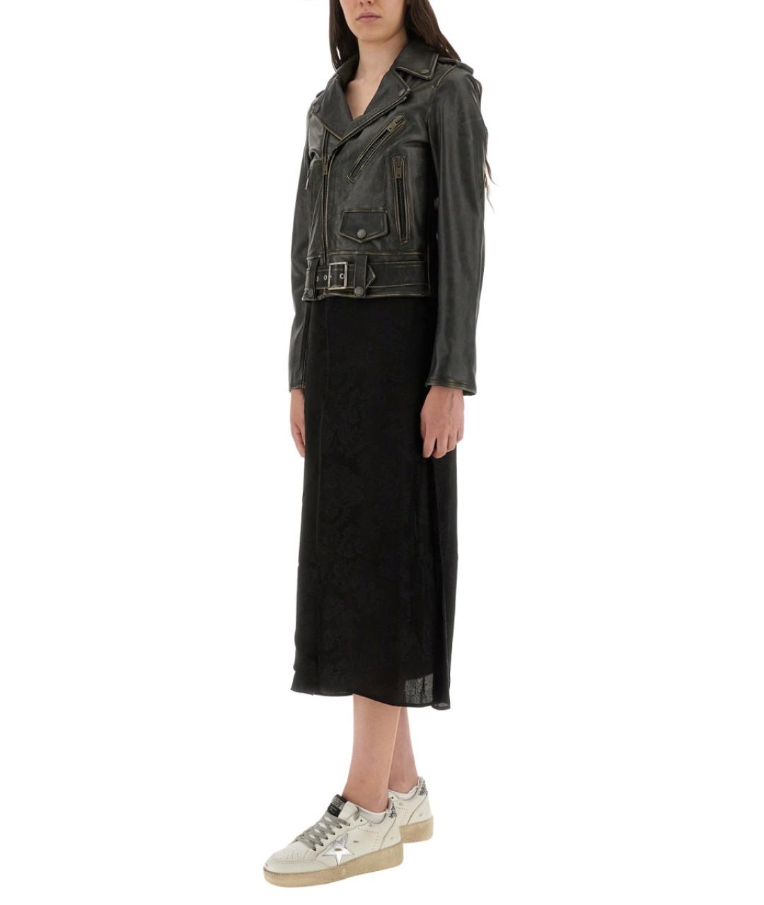 GOLDEN GOOSE DELUXE BRAND Черная кожаная куртка, фото 2