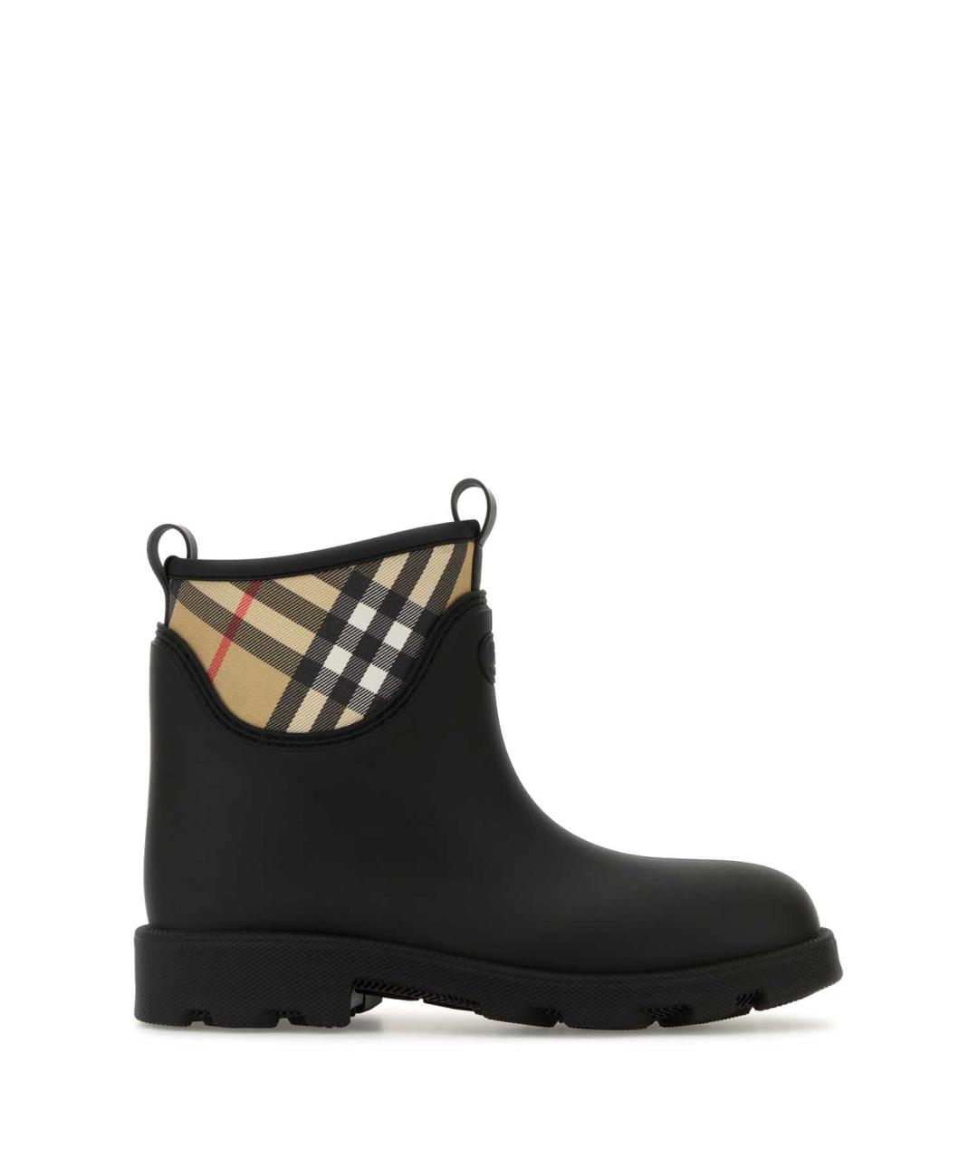 BURBERRY Черные синтетические высокие ботинки, фото 1