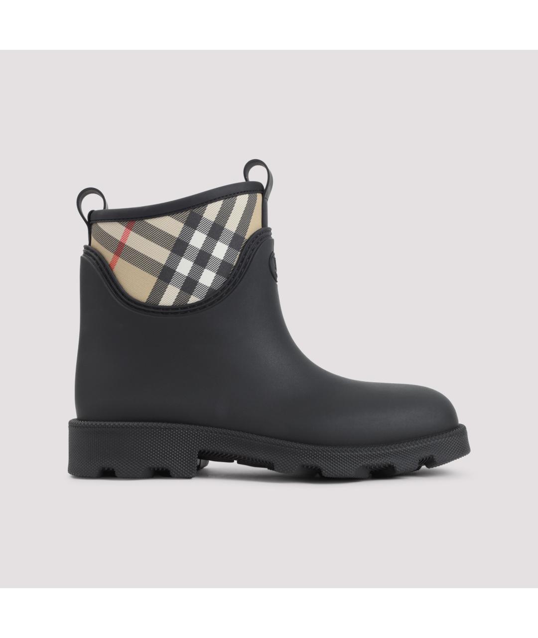 BURBERRY Черные синтетические высокие ботинки, фото 3