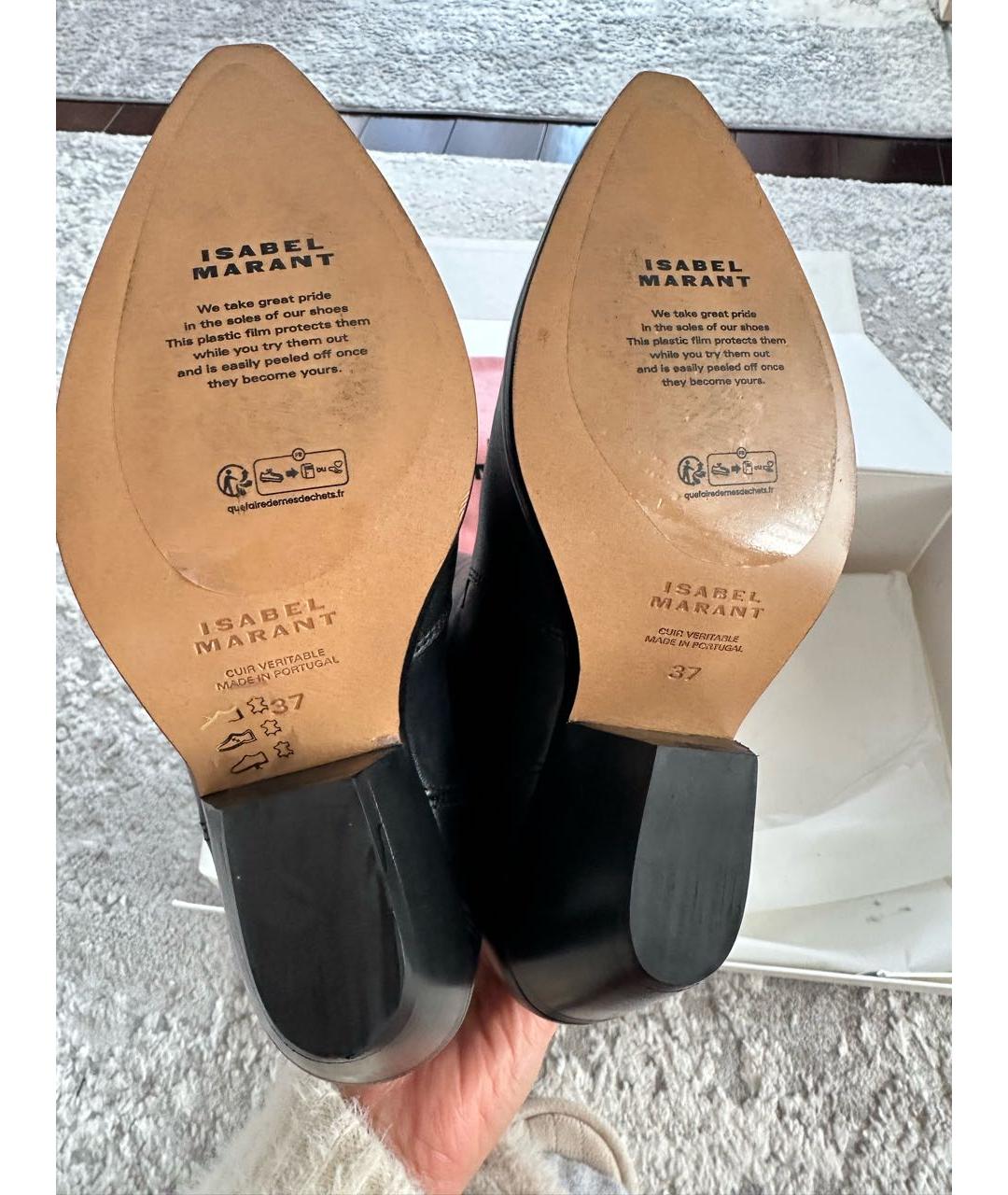 ISABEL MARANT Черные кожаные сапоги, фото 4