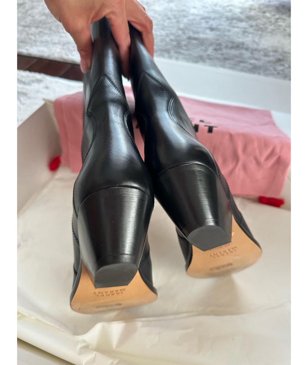 ISABEL MARANT Черные кожаные сапоги, фото 2