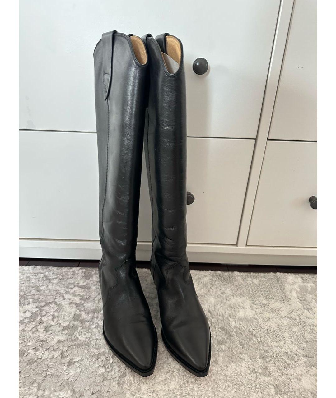 ISABEL MARANT Черные кожаные сапоги, фото 5