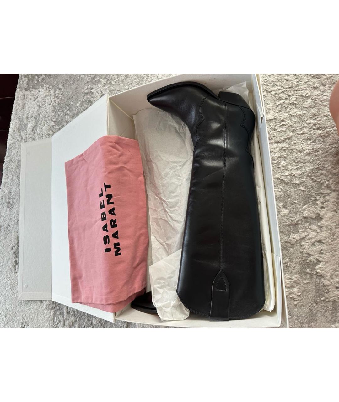 ISABEL MARANT Черные кожаные сапоги, фото 6