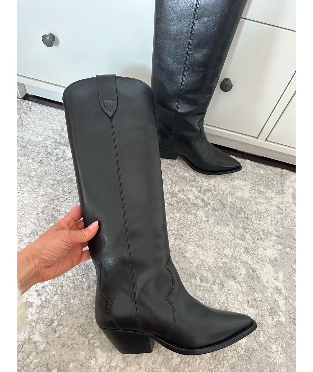 ISABEL MARANT Черные кожаные сапоги, фото 9