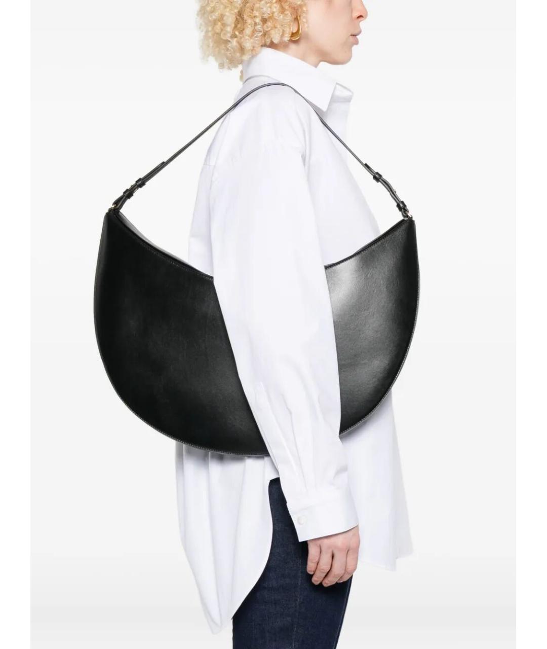 JACQUEMUS Черная кожаная сумка через плечо, фото 2