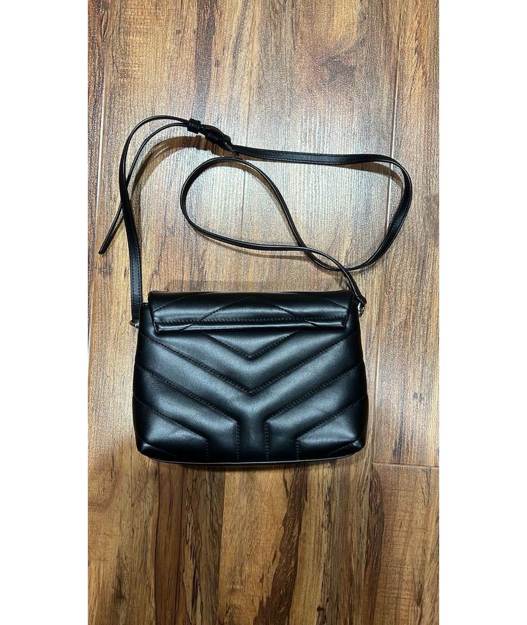 SAINT LAURENT Черная кожаная сумка через плечо, фото 4