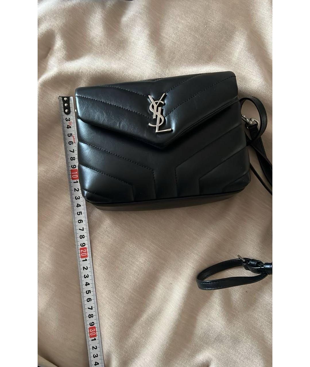 SAINT LAURENT Черная кожаная сумка через плечо, фото 6