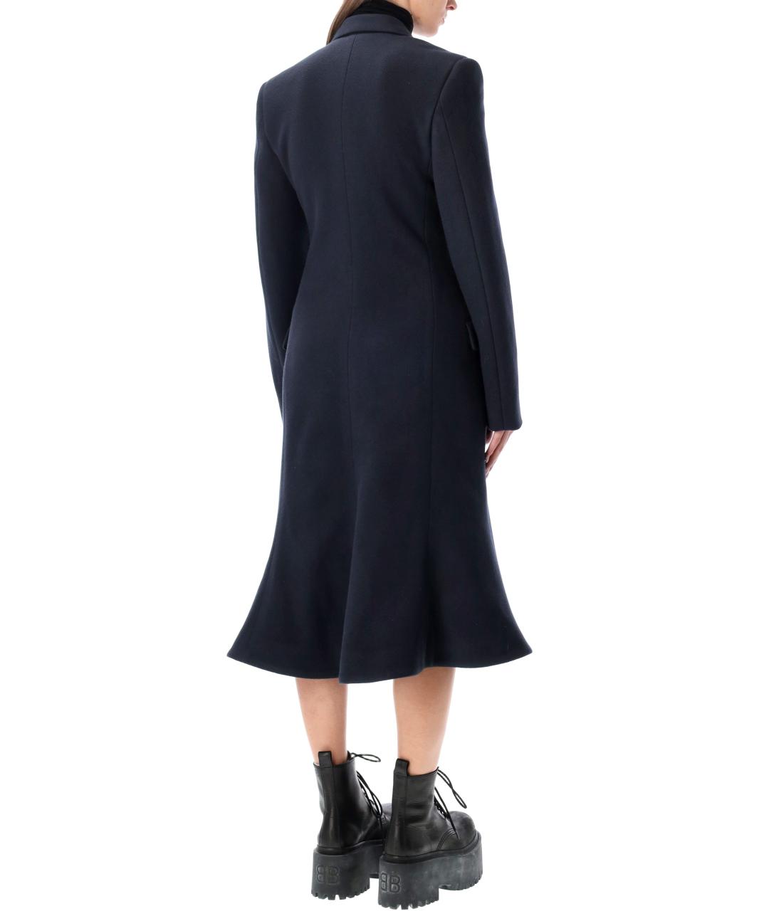 BALENCIAGA Темно-синее шерстяное пальто, фото 2