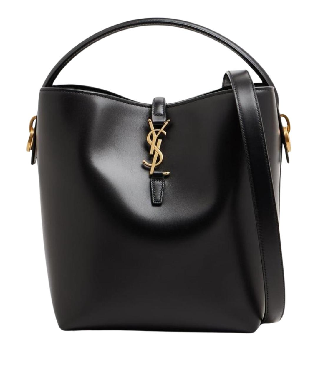 SAINT LAURENT Черная кожаная сумка через плечо, фото 1