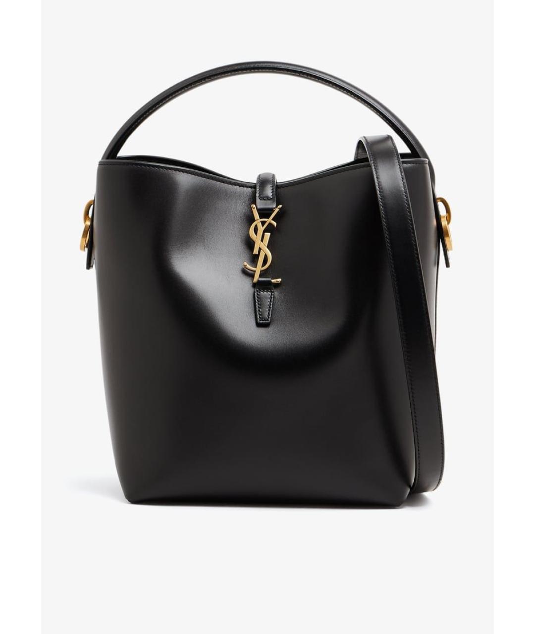 SAINT LAURENT Черная кожаная сумка через плечо, фото 6