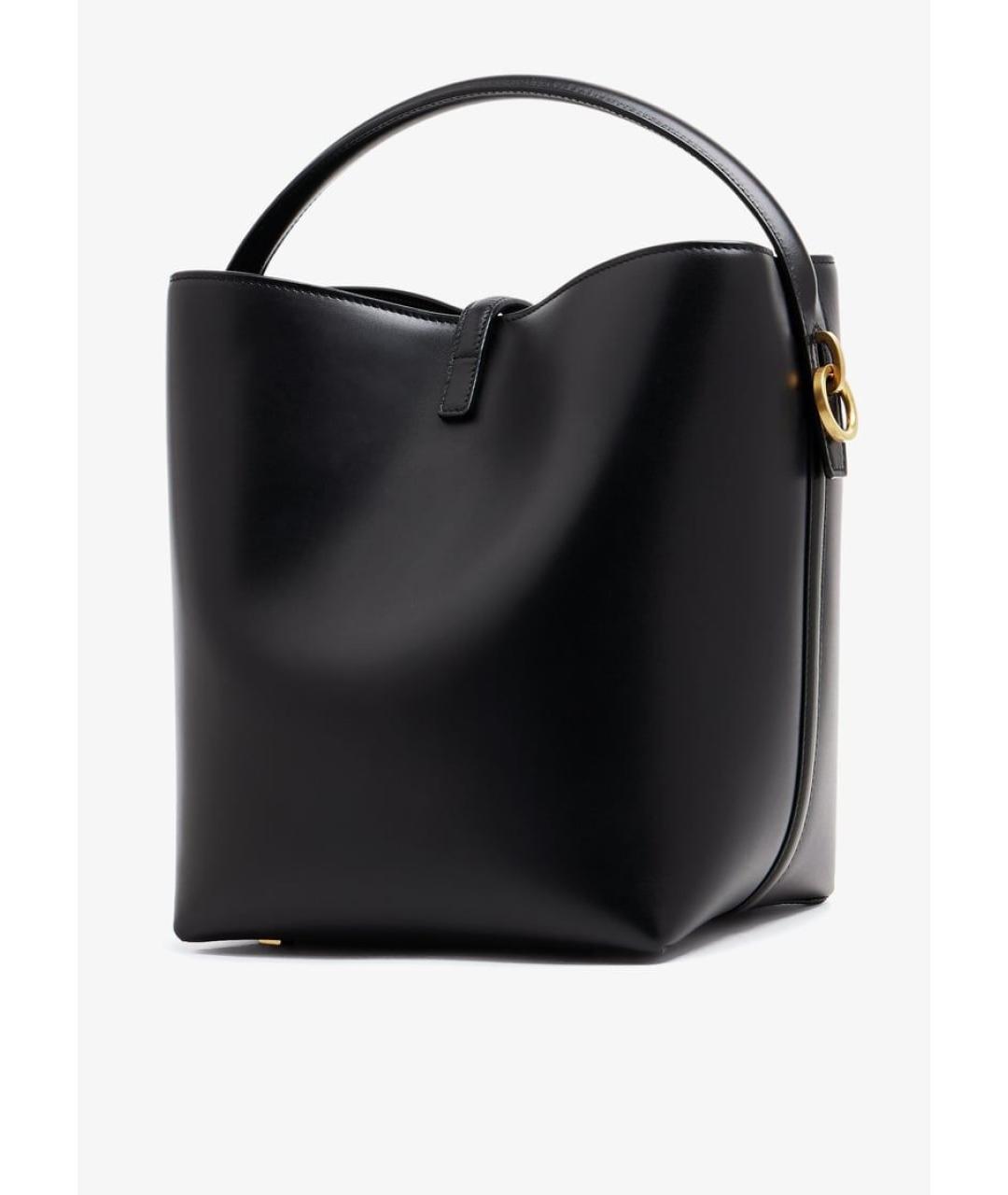 SAINT LAURENT Черная кожаная сумка через плечо, фото 3