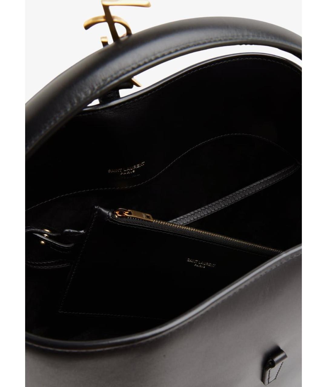 SAINT LAURENT Черная кожаная сумка через плечо, фото 4