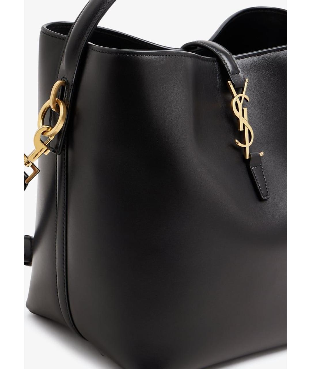 SAINT LAURENT Черная кожаная сумка через плечо, фото 2