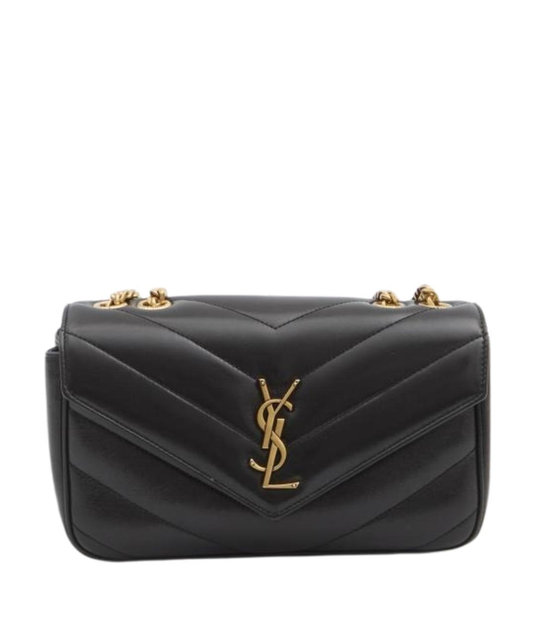 SAINT LAURENT Черная кожаная сумка через плечо, фото 1