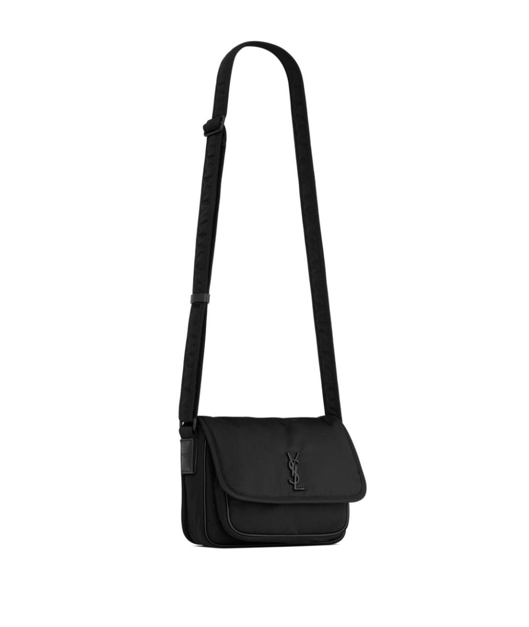 SAINT LAURENT Черная тканевая сумка на плечо, фото 5