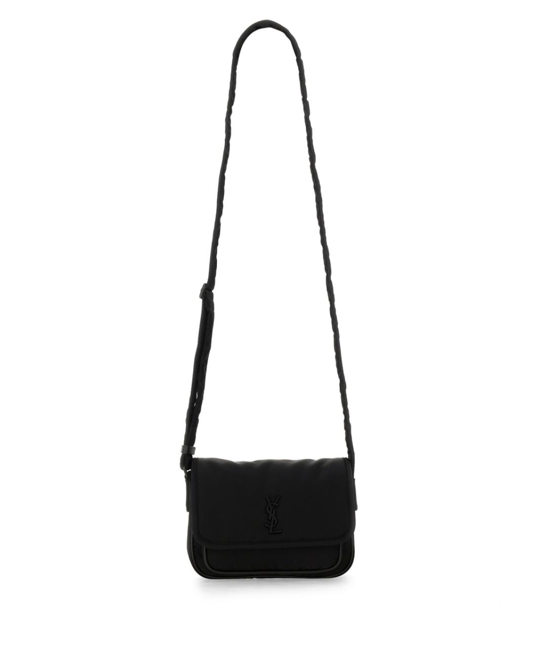 SAINT LAURENT Черная тканевая сумка на плечо, фото 1