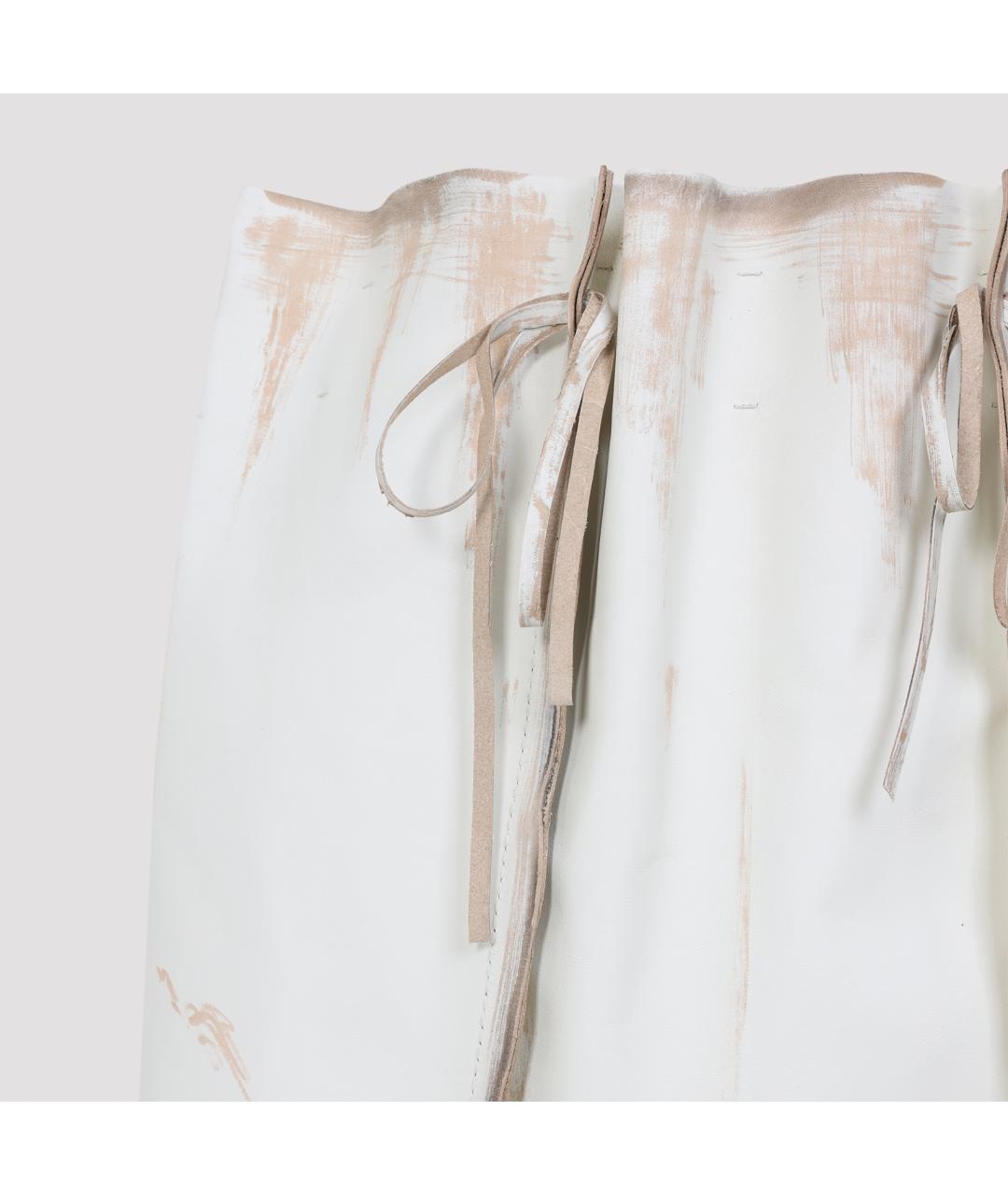 PRADA Бежевая кожаная юбка миди, фото 4