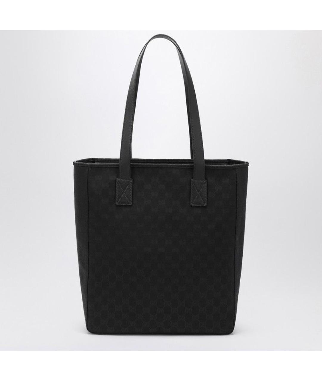 GUCCI Черная тканевая сумка тоут, фото 2
