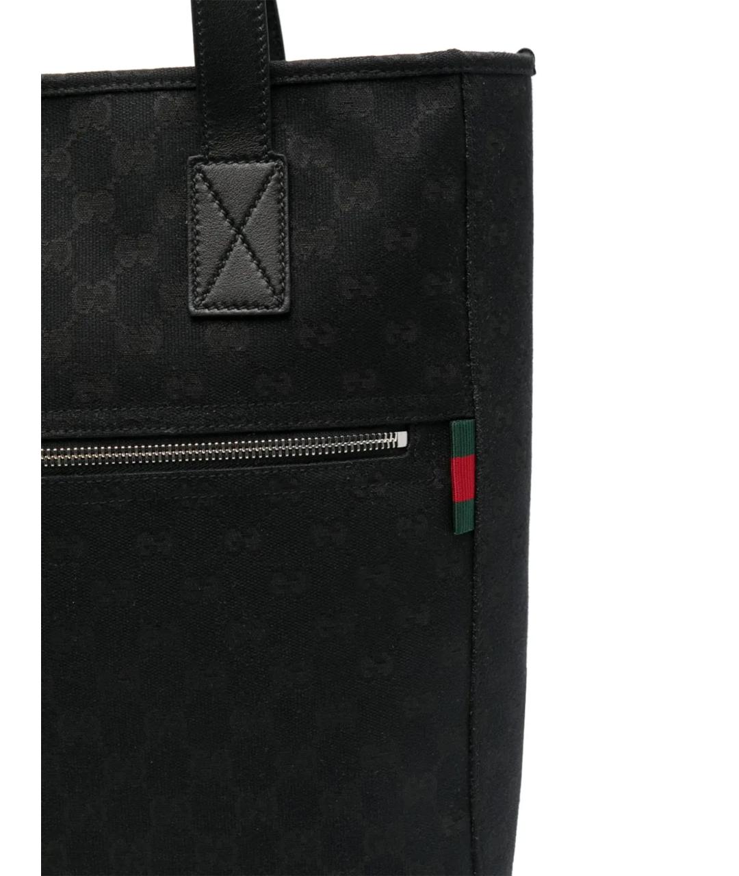 GUCCI Черная тканевая сумка тоут, фото 4