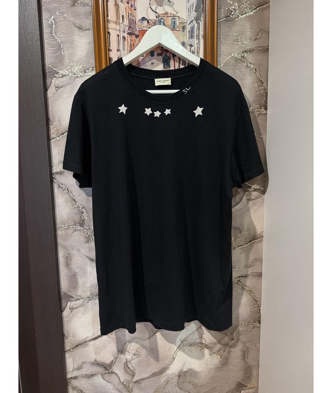 SAINT LAURENT Черная хлопковая футболка, фото 6
