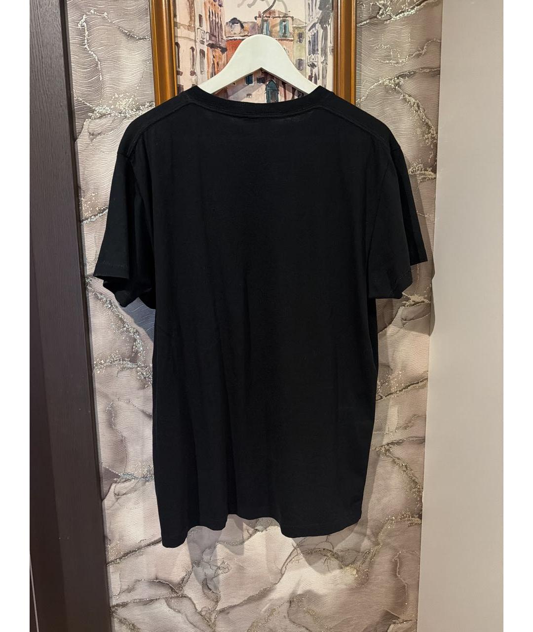 SAINT LAURENT Черная хлопковая футболка, фото 2