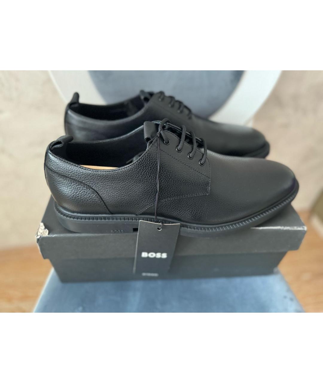 HUGO BOSS Черные кожаные туфли, фото 7