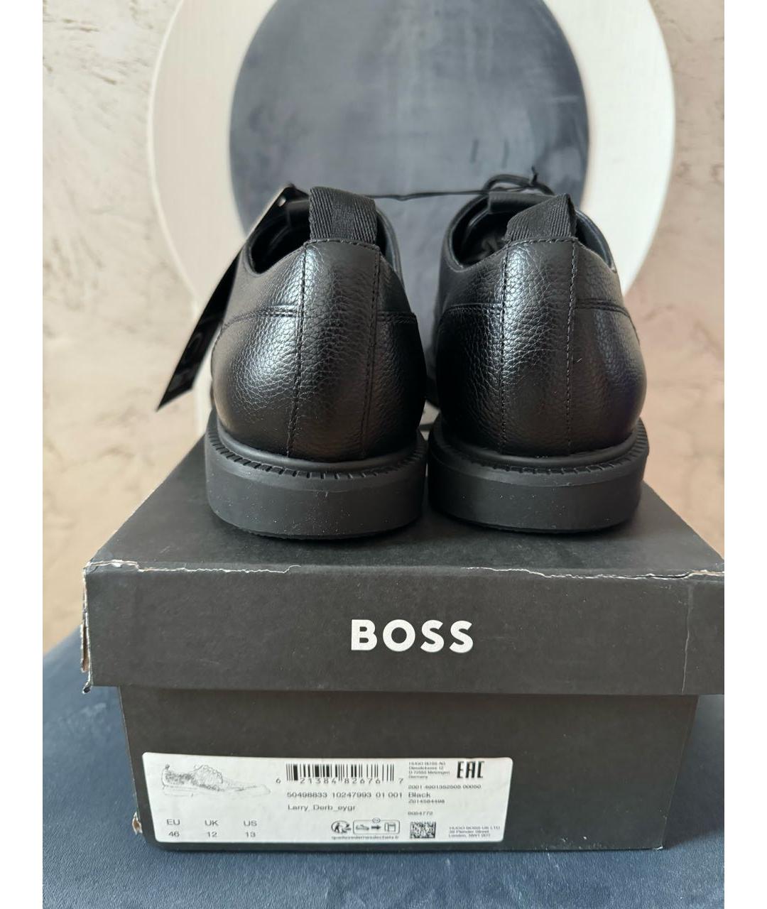 HUGO BOSS Черные кожаные туфли, фото 4